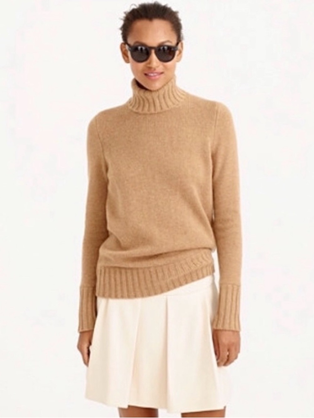 J.Crew Italian Cashmere Turtleneck Sweater Camel